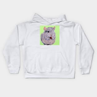 Cuddly Nibbling Chinchilla painting Kids Hoodie